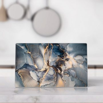 DEQORI Schneidebrett 'Marmor-Farbspiel mit Gold', Glas, Platte Frühstücksbrett Schneideplatte