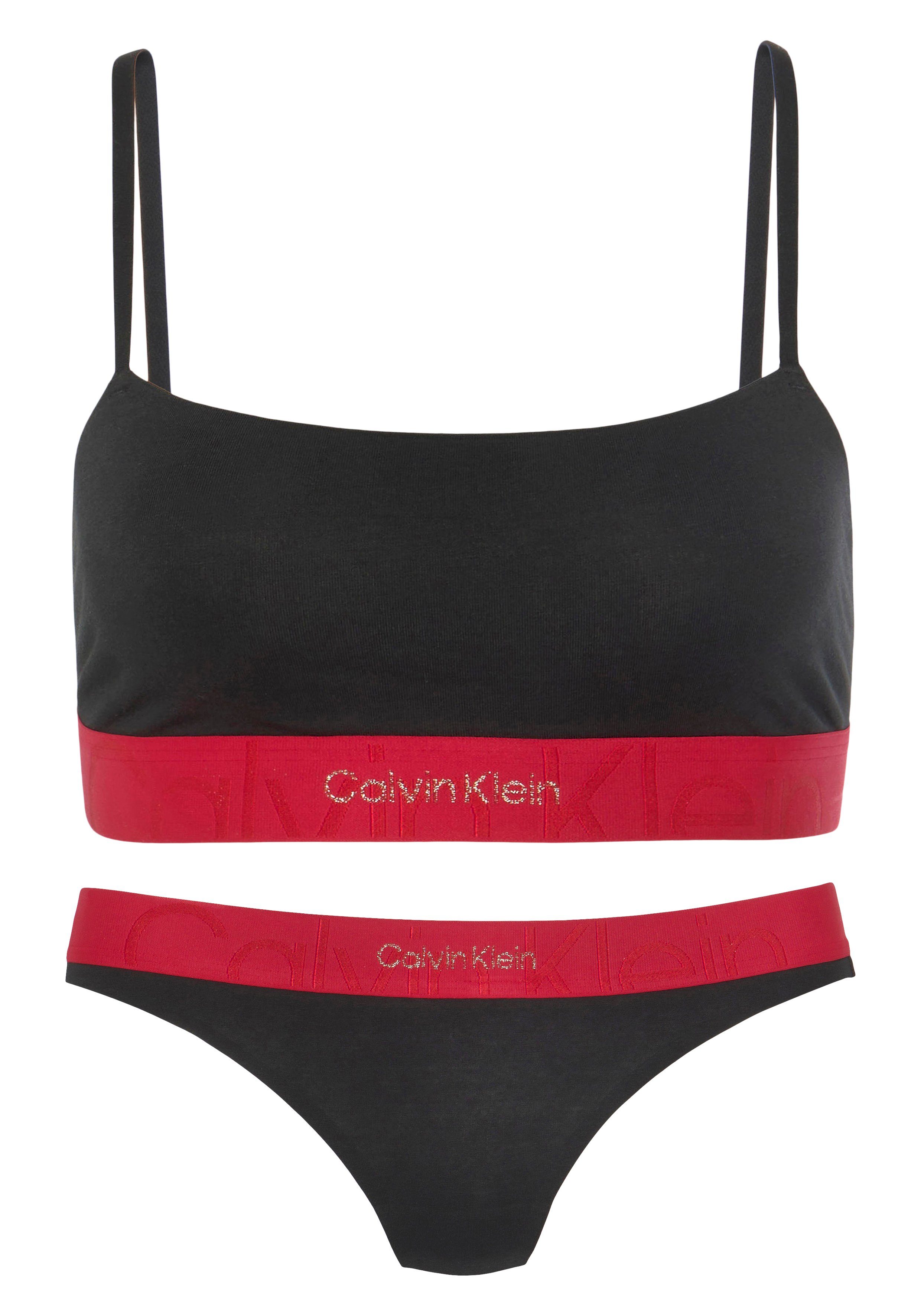Calvin Klein Underwear Set Slip) SET BRA mit (Set, 2-tlg., im 2er UNLINED Bandeau-BH BH Slip 