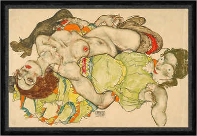 Kunstdruck Female Lovers Egon Schiele Nackte Frau Liebe Akt Geschlecht Faks_B 01, (1 St)
