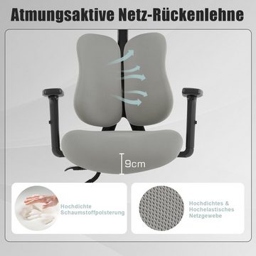 Woltu Bürostuhl (1 St), ergonomisch, mit geteilter Rückenlehne, Liegefunktion