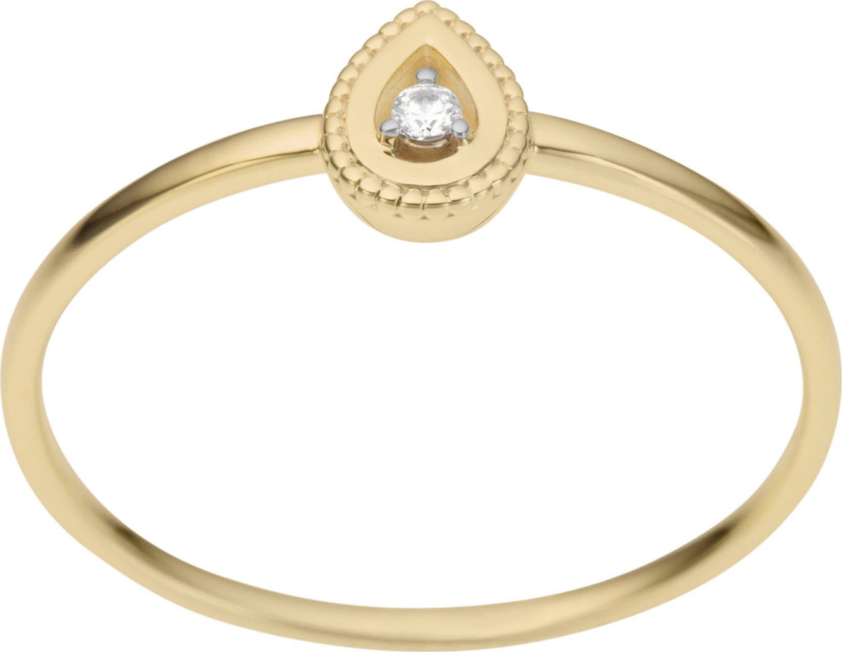 Firetti Fingerring Schmuck Geschenk Gold 333 Damenring Goldring Tropfenform bicolor, mit Brillant
