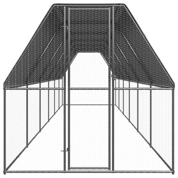 vidaXL Hühnerstall Outdoor-Hühnerkäfig 2x12x2 m Verzinkter Stahl Stall Begehbar Hühner Kl