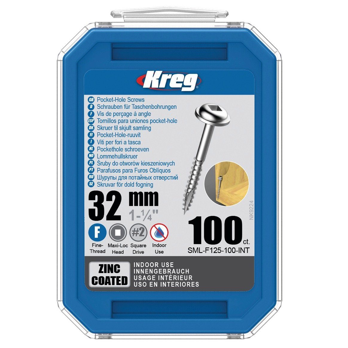 Kreg Schraube Pocket-Hole Linsenkopfschraube 32 mm 100 Stk (SML-F125-100) Vierkan