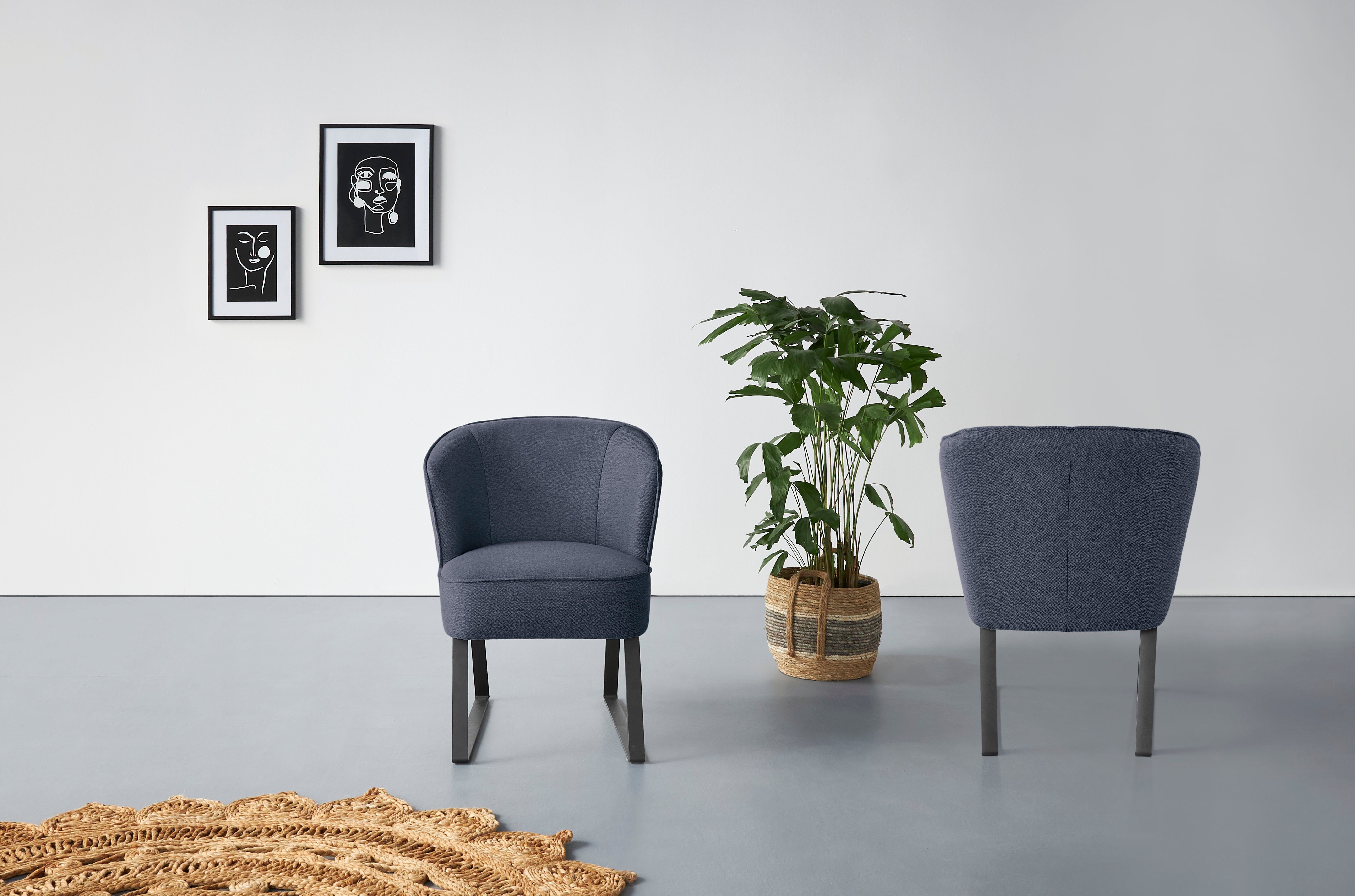 exxpo - sofa 1 und fashion Qualitäten, Stck. mit Keder Americano, verschiedenen Metallfüßen, Bezug in Sessel