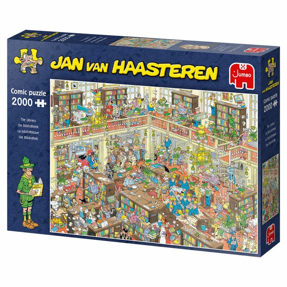 van 2000 Teile, Puzzleteile Jan Puzzle 2000 Bibliothek Jumbo - Haasteren Spiele