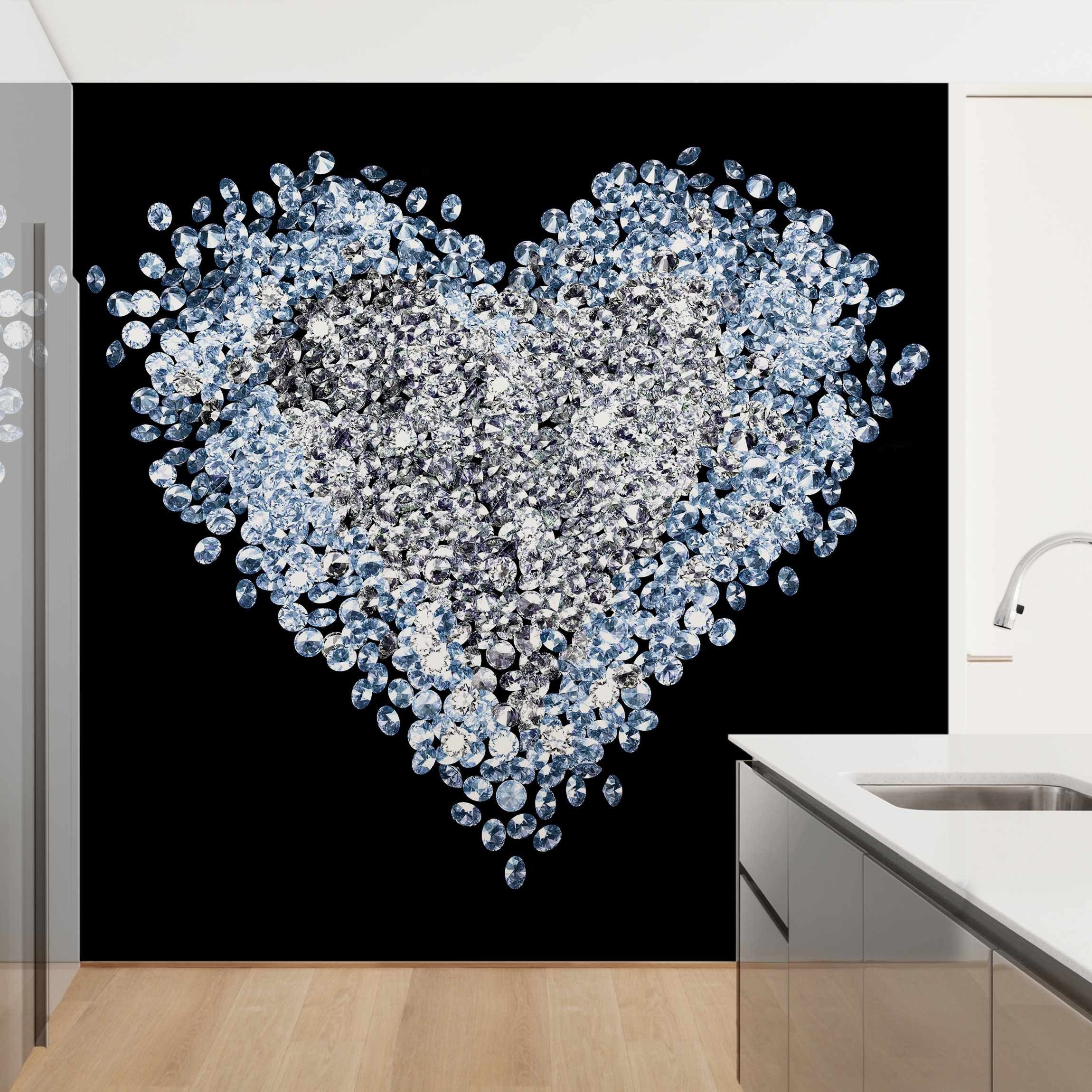 Bilderdepot24 Fototapete Herzen Diamant Herz Kristalle günstig online kaufen