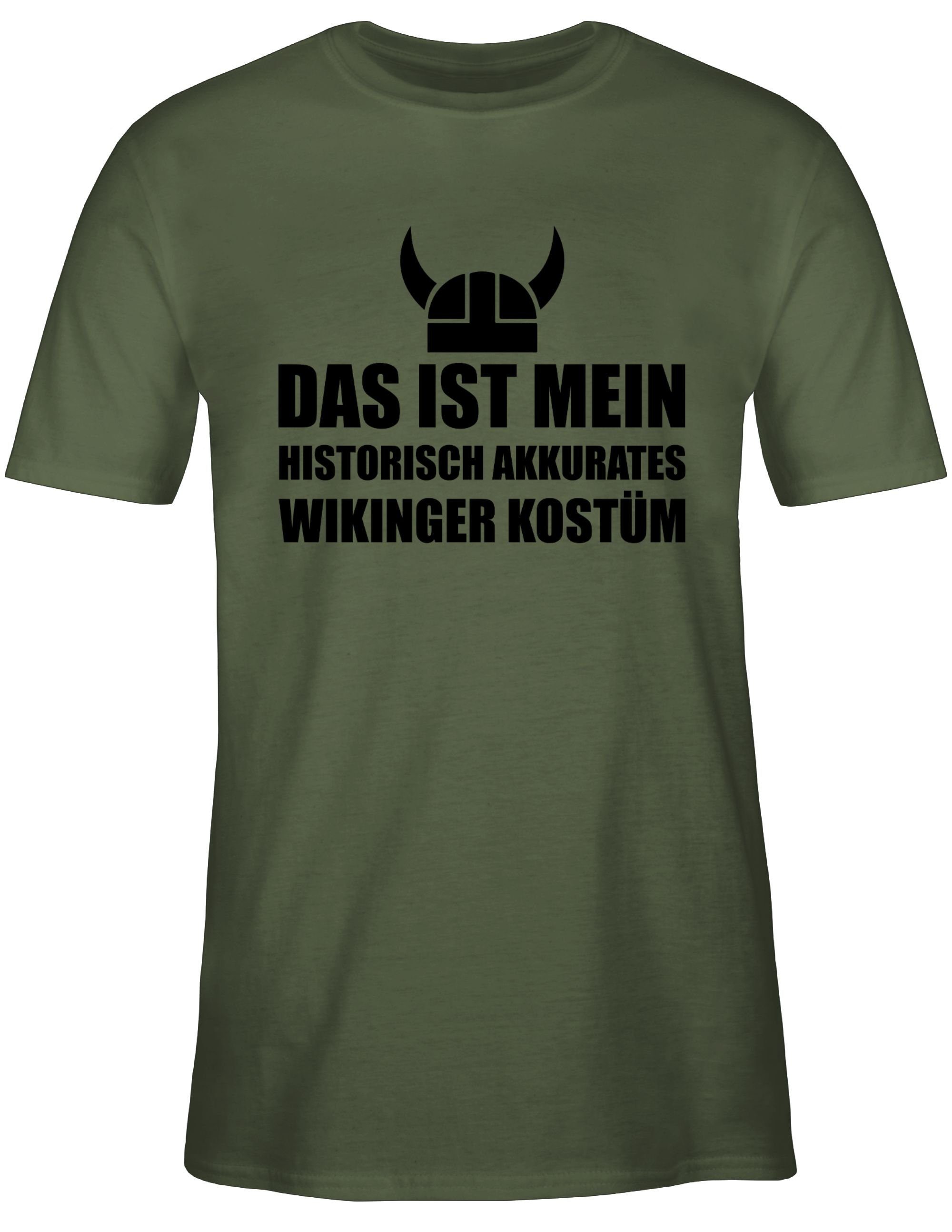 2 schwarz Outfit Army Das Akkurates mein Kostüm Historisch T-Shirt - Shirtracer ist Wikinger Karneval Grün