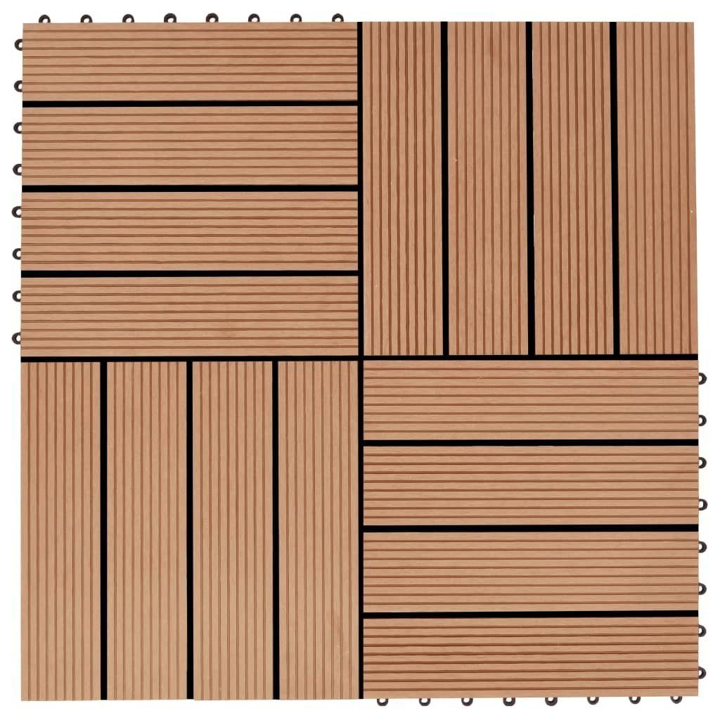 Teppichboden 22 Stk. Terrassenfliesen 30 x 30 cm 2 qm WPC Teakholzfarbe, vidaXL