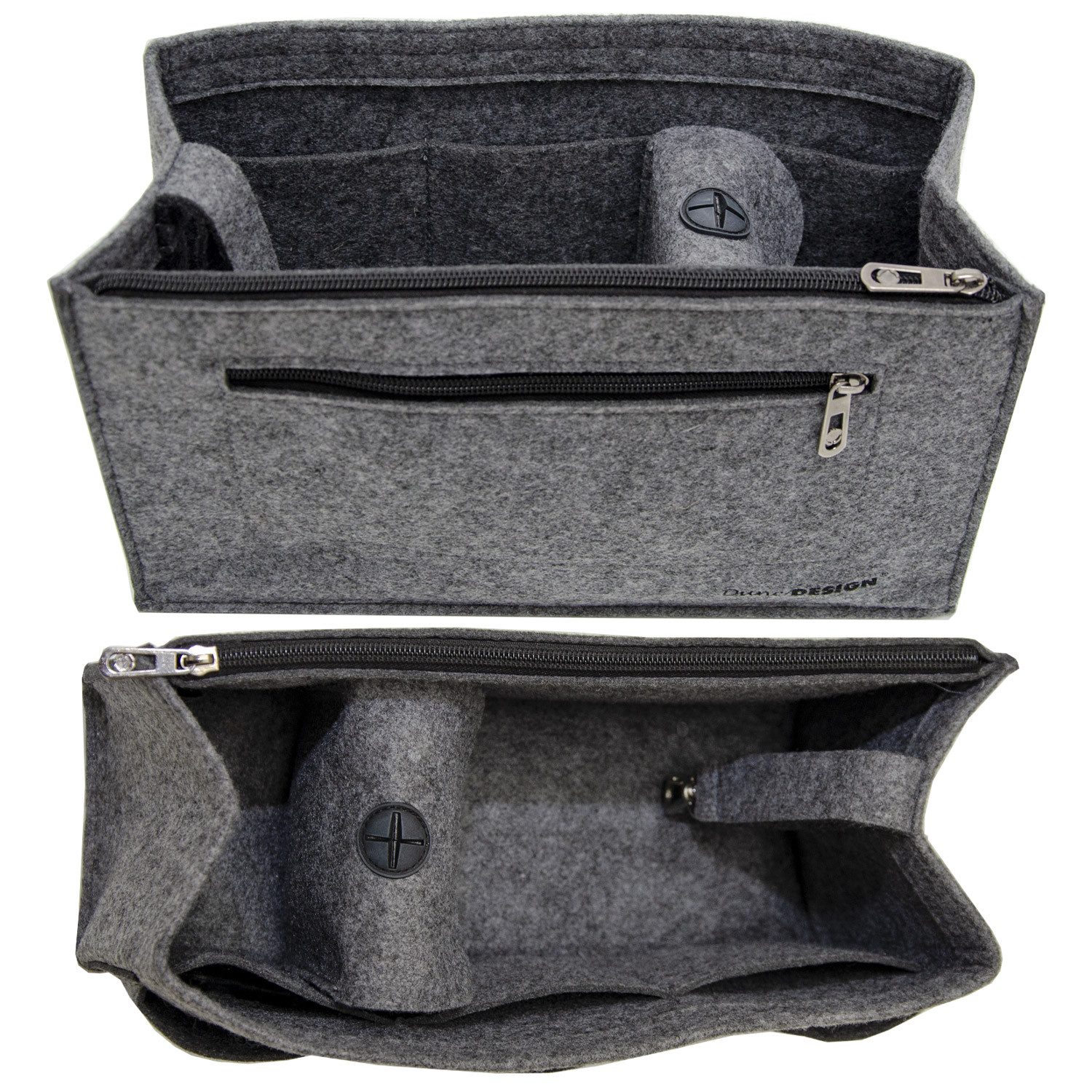 DuneDesign Taschenorganizer L - Filz Handtaschenorganizer mit Fächern für Handtasche und Rucksack, 30 x 12 x 17 cm Taschen Organizer - Innentasche für Damen Handtaschen
