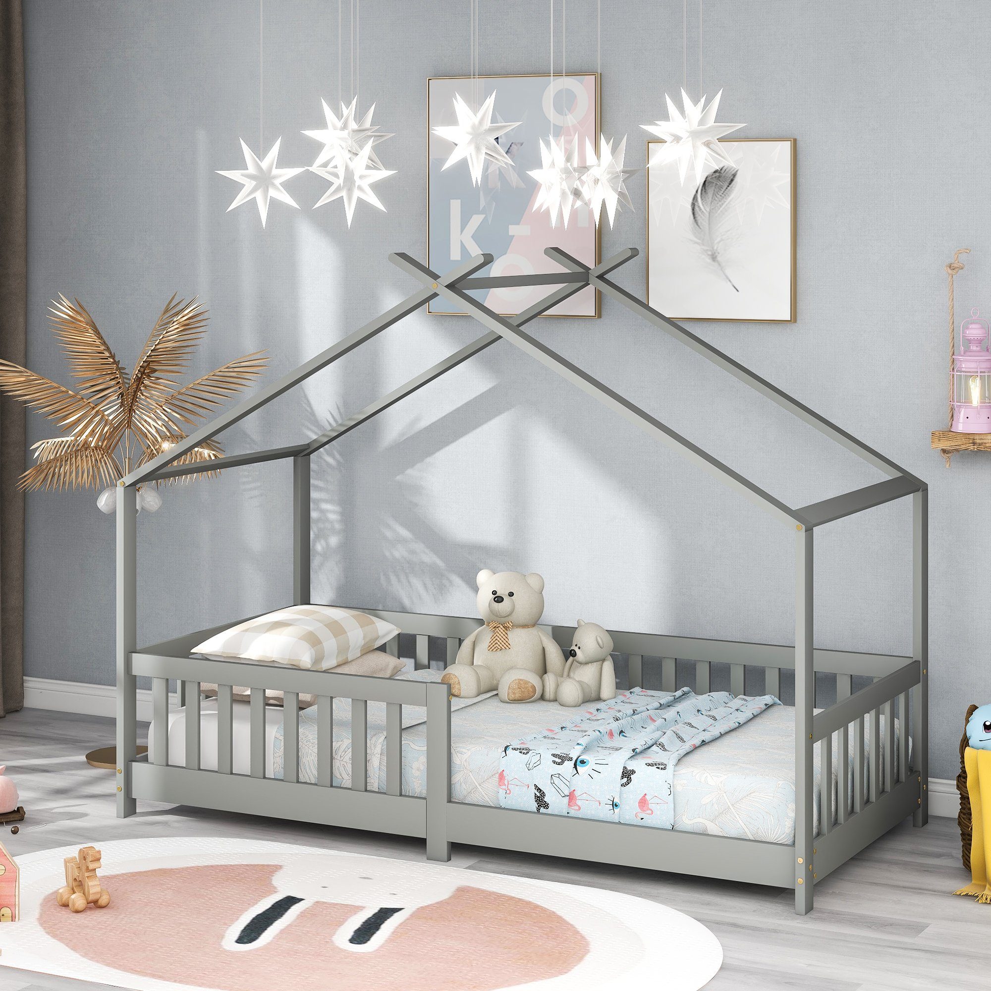 Merax Kinderbett »Artemis«, 90 x 200 cm Hausbett mit Rausfallschutz und  Lattenrost, für Kinder- und Jugendzimmer online kaufen | OTTO