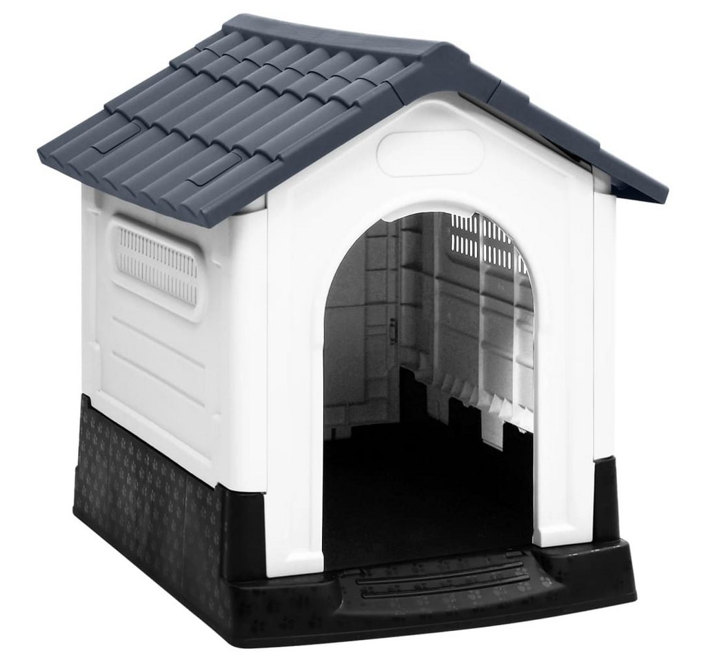 Thumbnail - vidaXL Hundehütte, Hundehaus Grau 57x68x66 cm Polypropylen