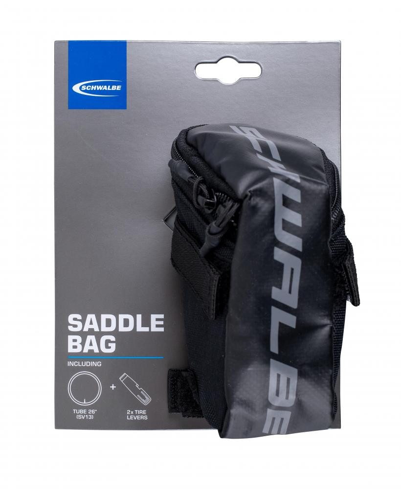 Satteltasche Schwalbe Satteltasche 28 Zoll mit SV17 Ersatzschlauch und 2 Reifenhebe
