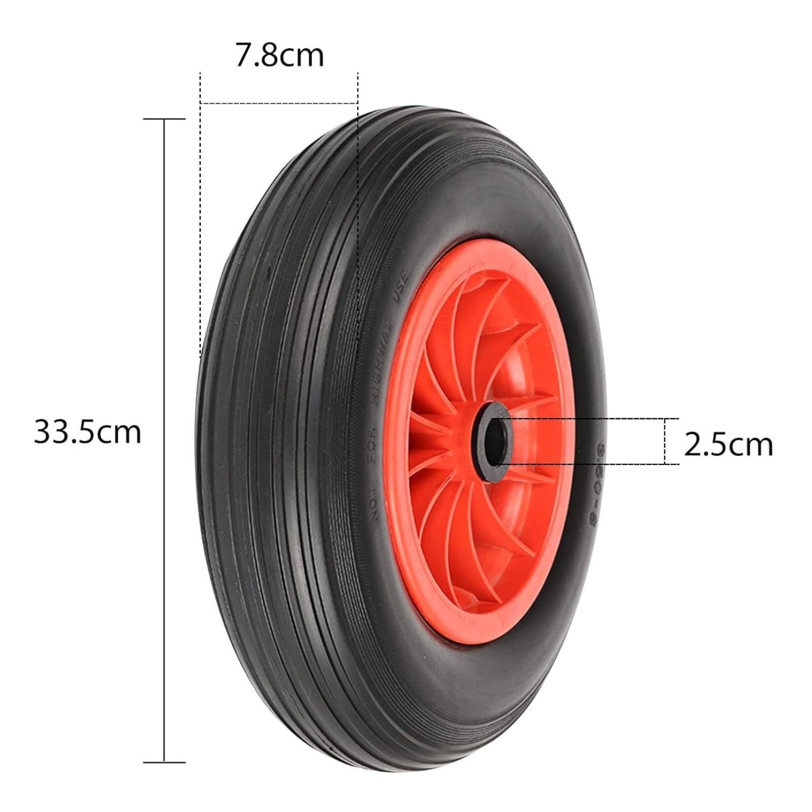 Youyijia Bollerwagen-Reifendecke 14-Zoll-Schubkarrenrad 3.5 8 PU Pannensicheres Vollrad Robuster