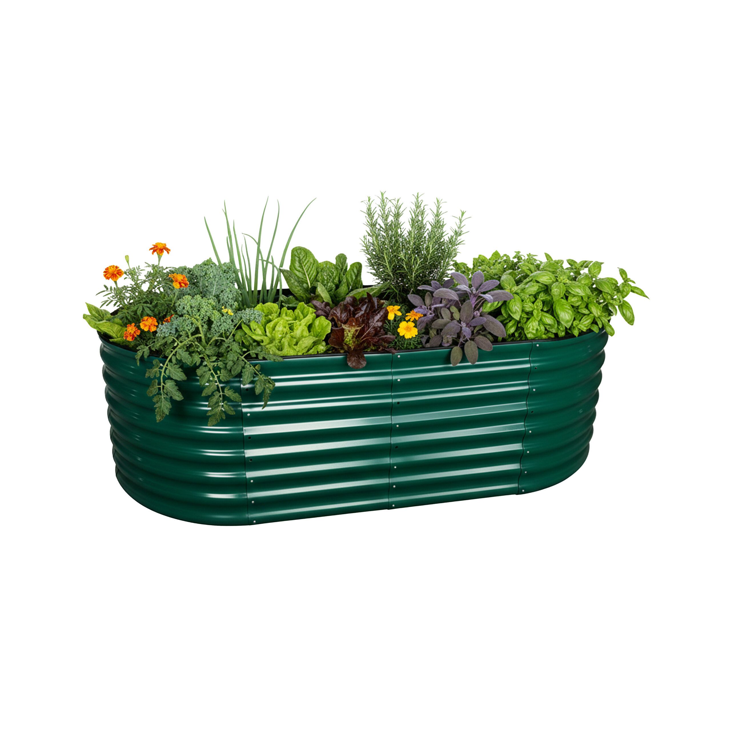 relaxdays Hochbeet Metall halbrund, grün