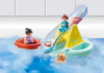 Playmobil® Konstruktions-Spielset Badeinsel mit Wasserrutsche (70635), Playmobil 123 - Aqua, (8 St), Badespielzeug; Made in Europe