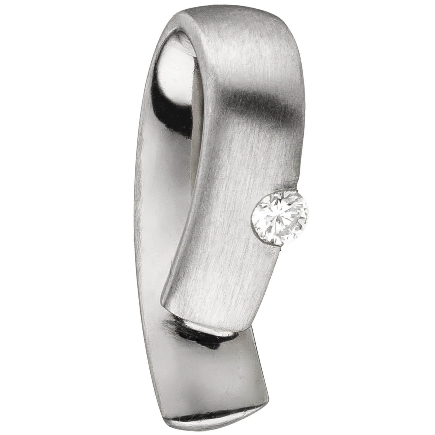 Schmuck Krone Kettenanhänger Anhänger mit Diamant Brillant, gebogen, 950 Platin, Platin 950