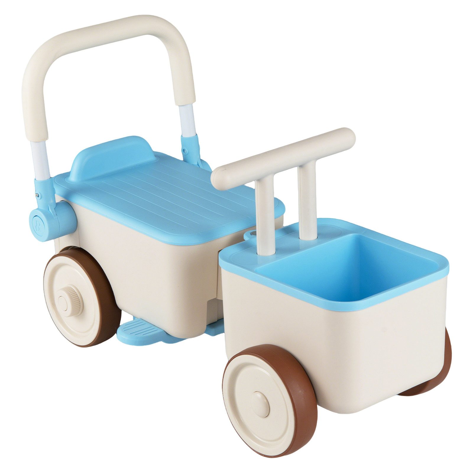 COSTWAY Lauflernwagen 3 in 1 Kinderwagen, Rutscherauto, (1-tlg), mit Stauraum, Zugseil, klappbarem Griff