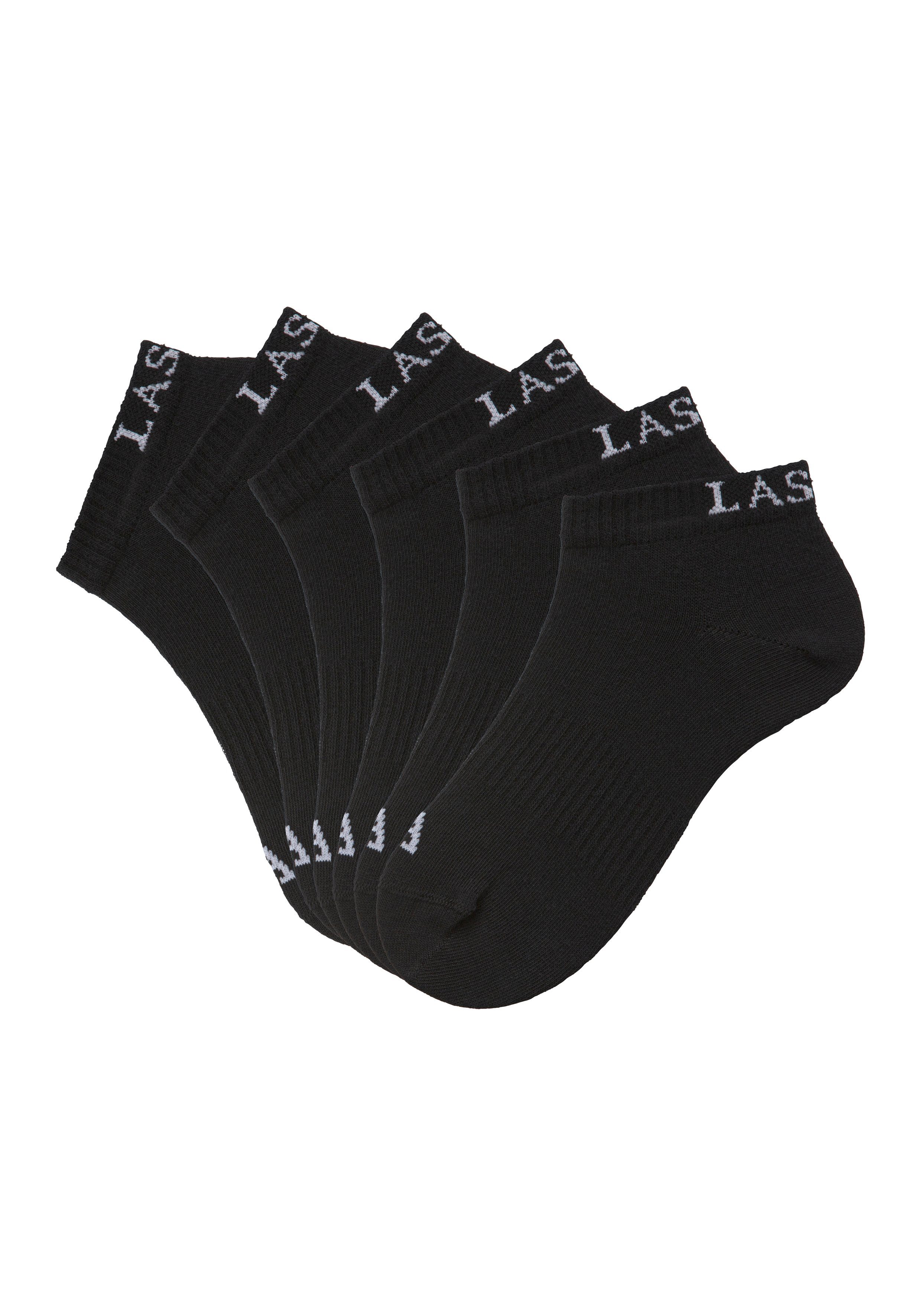 LASCANA ACTIVE Sneakersocken Damen Sportsocken, Kurzsocken ohne Frottee Laufsocken (Packung, 6-Paar, Gr. 35-38 bis 39-42) mit eingestricktem Marken Logo – Bild 2 von 5