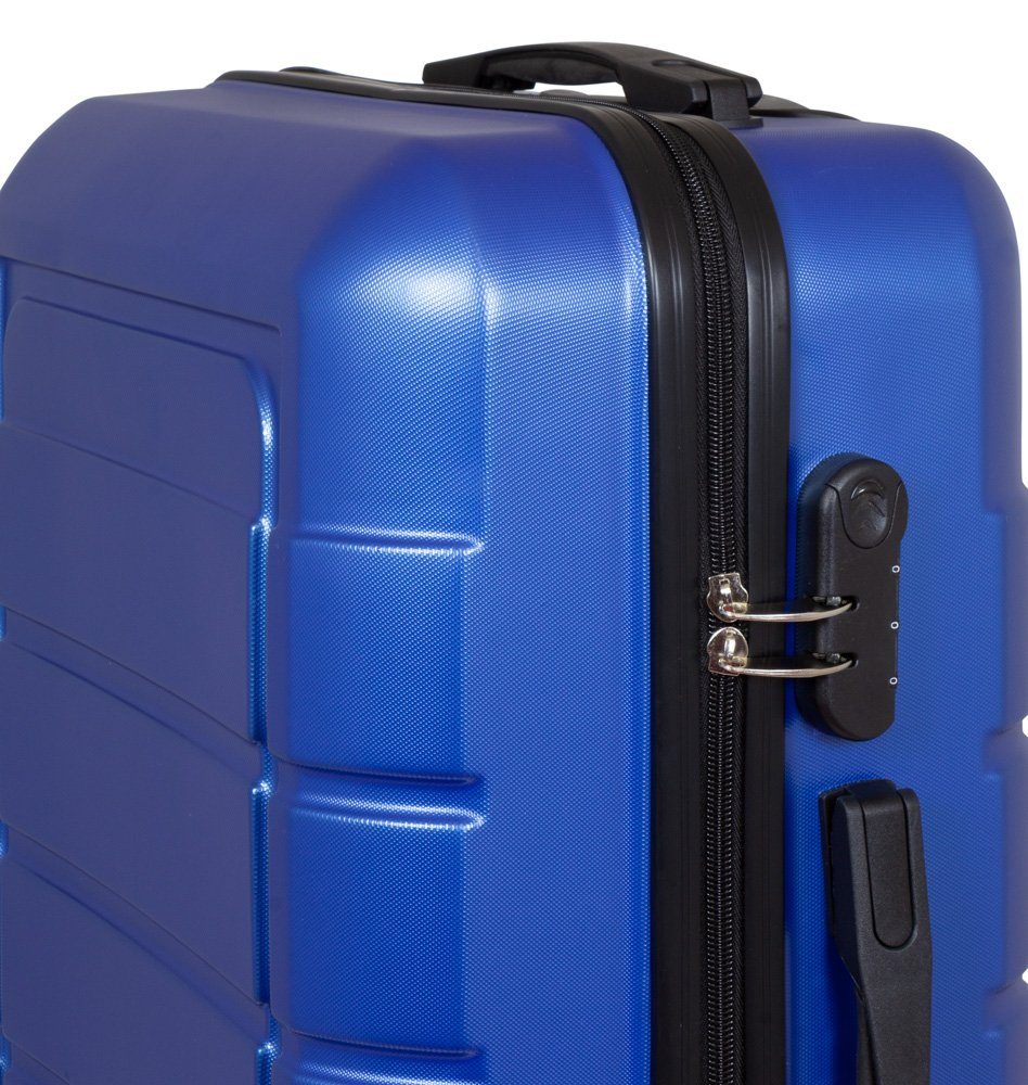 Trendyshop365 Koffer Hartschale, Jahresurlaub, blau 4 Zahlenschloss für Trolley Rollen, 4 Farben, den Como großer