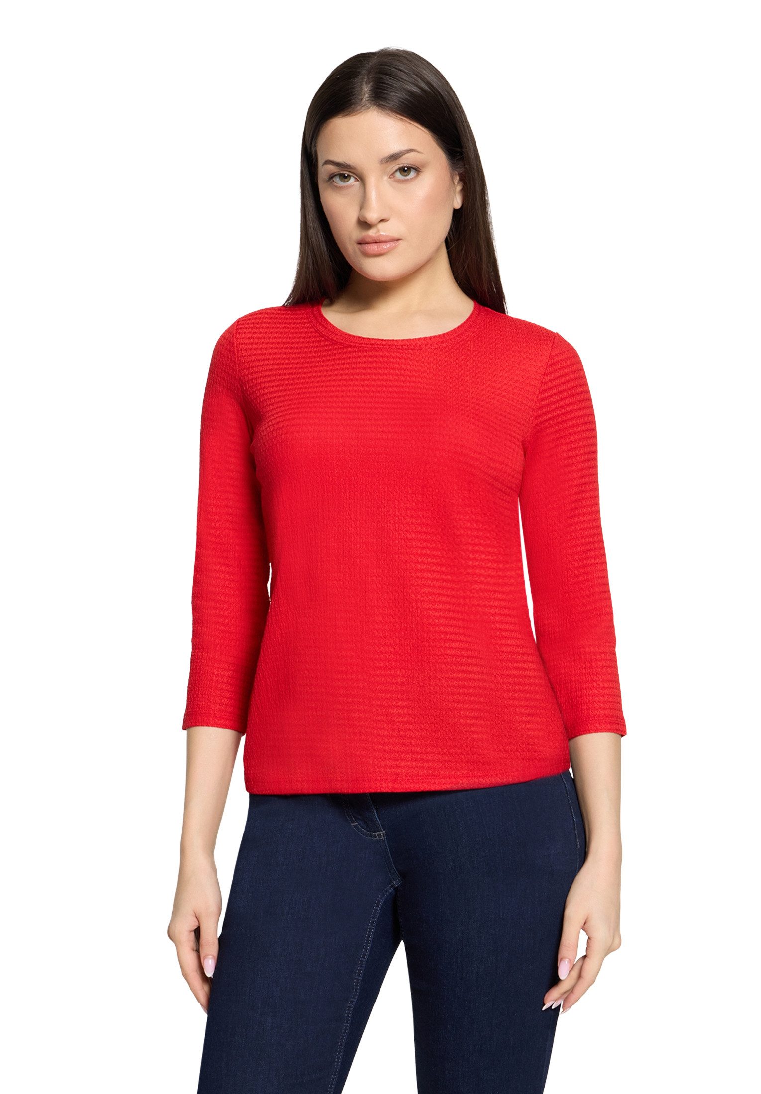 3/4-Arm-Shirt Damen mit Rundhalsausschnitt