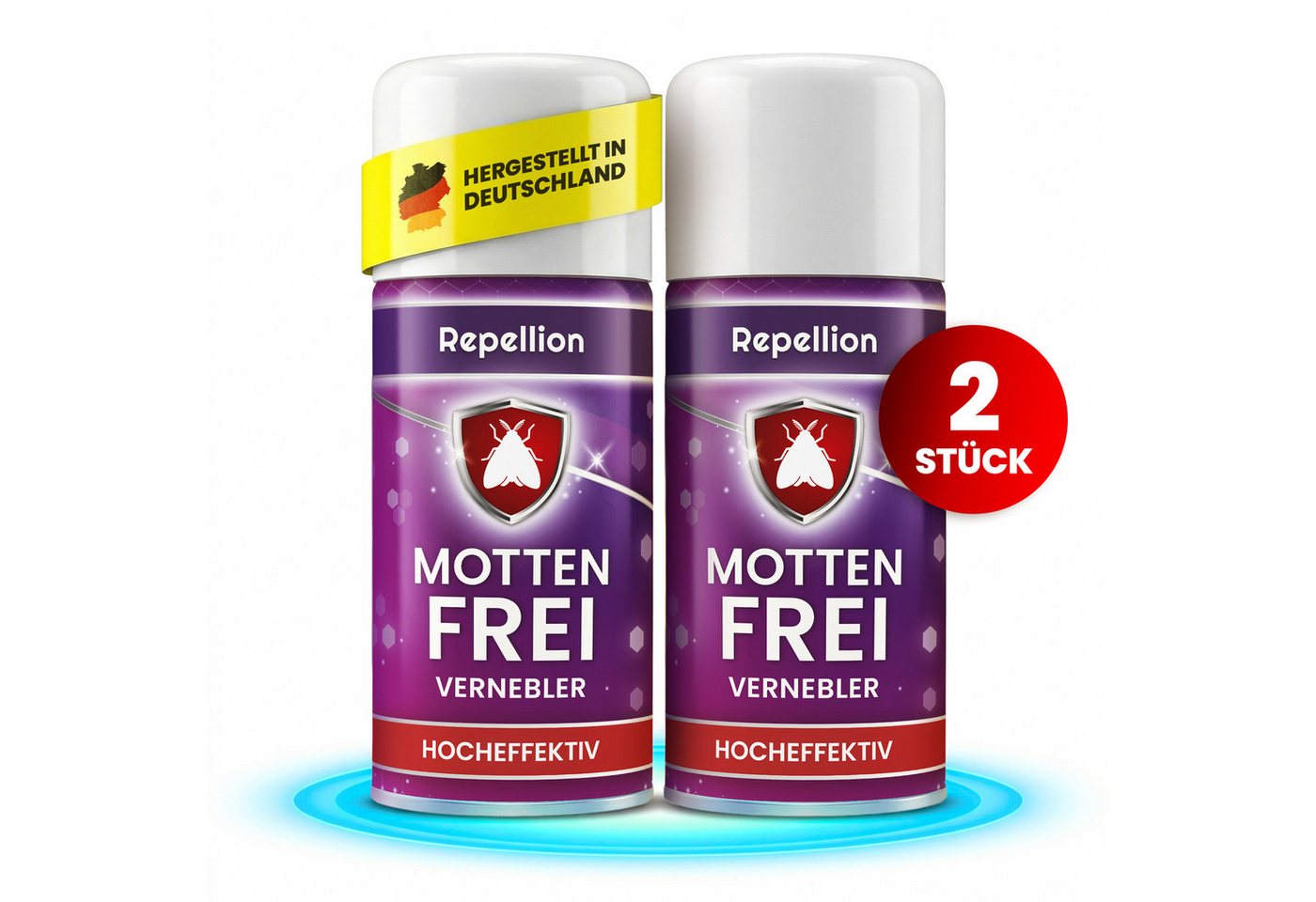 Repellion Insektenspray Motten Fogger für Wohnräume, Vernebler bis 58 m³ je Dose, Repellent, 300 ml, 2-St., zur Raumbehandlung, hält Kleidermotten & Lebensmittelmotten fern, Raumbehandlung per Nebel
