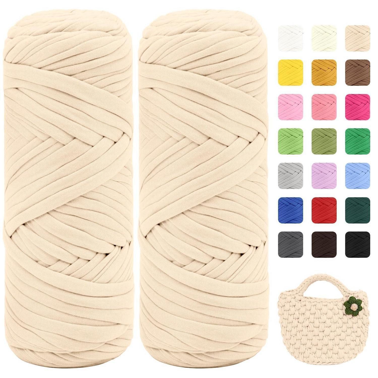 LuxusKollektion T-Shirt Garn 2er Pack 400g Beige-Apricot Häkelwolle