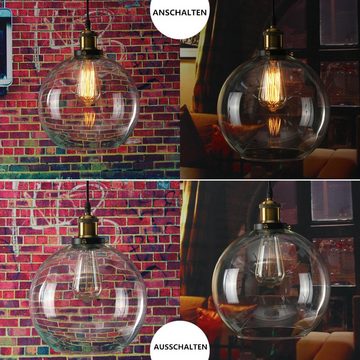 KingSo Pendelleuchte, Halogen, Vintage Retro Glas E27 hängende Lampenschirm Deckenleuchte Deckenpendelleuchte Kronleuchter