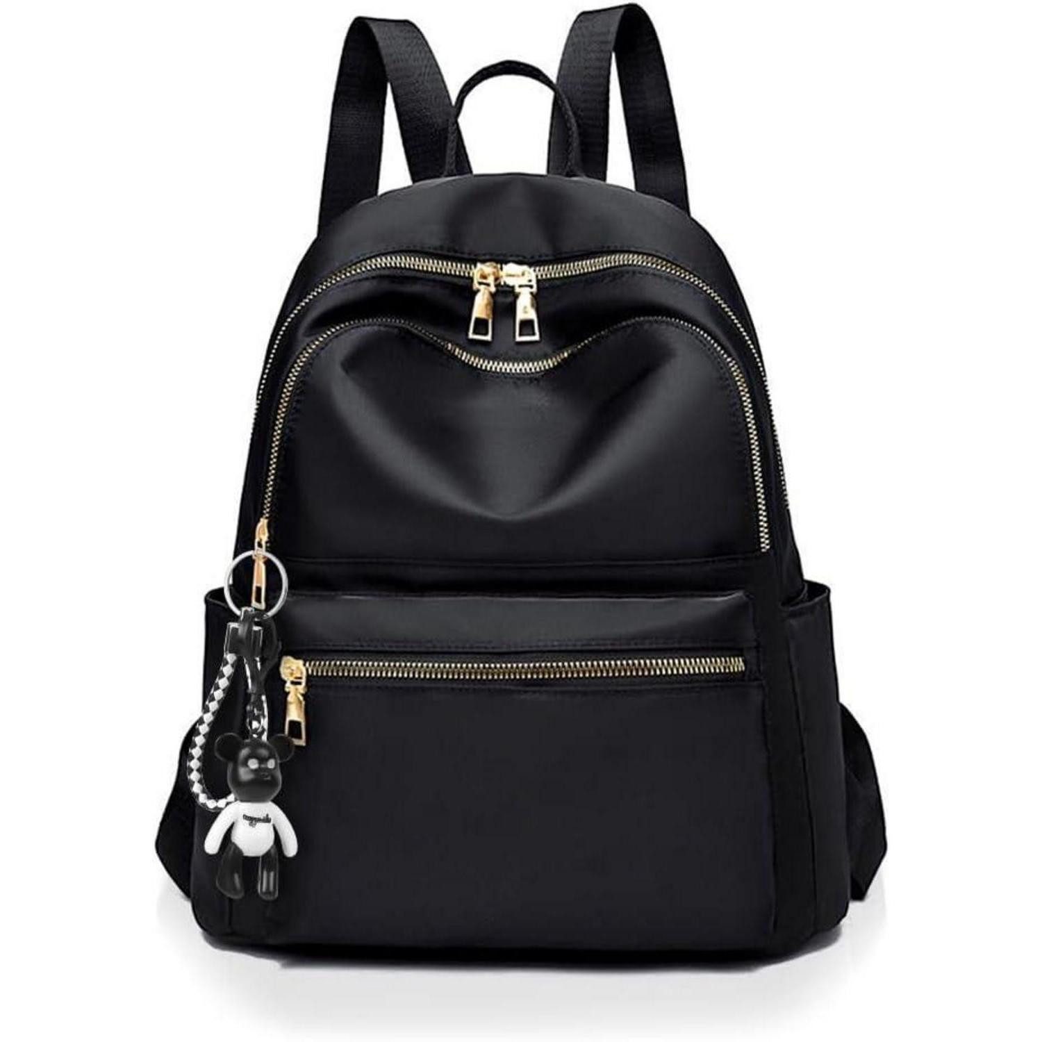 Minirucksack Rucksack Damen Klein Wasserdicht Nylon Daypack Reiserucksack D-schwarz