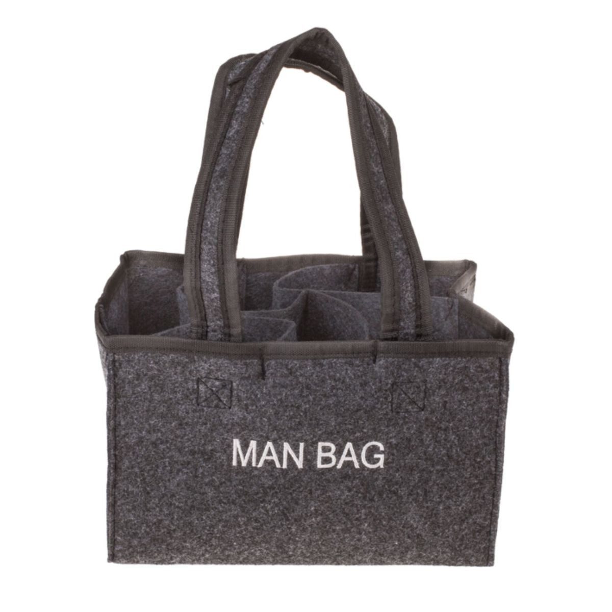 Out of the Blue Tragetasche Flaschenträger anthrazit 6 Flaschen Man Bag Filztasche Bier, persönliche Geschenkidee