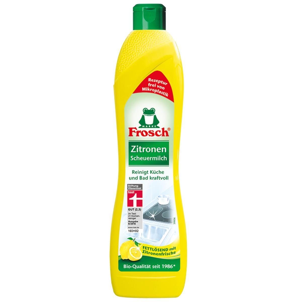 FROSCH 7x Frosch Zitronen Scheuermilch 500 ml - Reinigt Bad und Küche  kraftvo Spezialwaschmittel