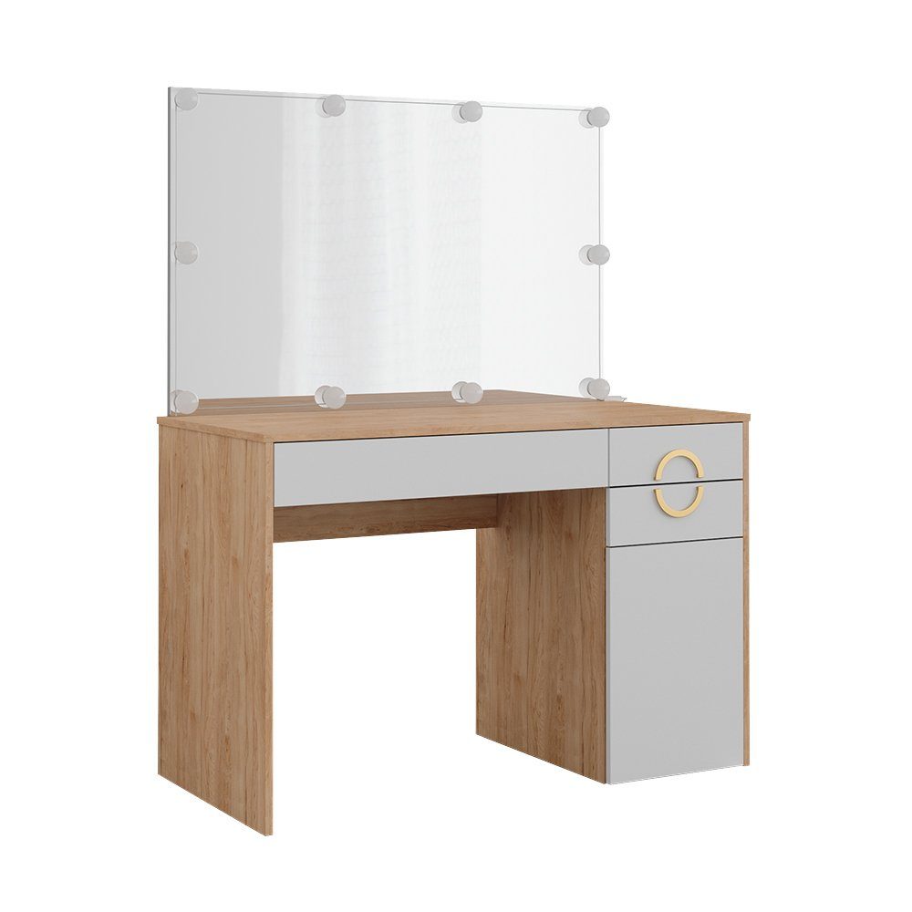 Vicco Schminktisch Adela, Weiß/Natural Rockford Hickory, günstig online kaufen