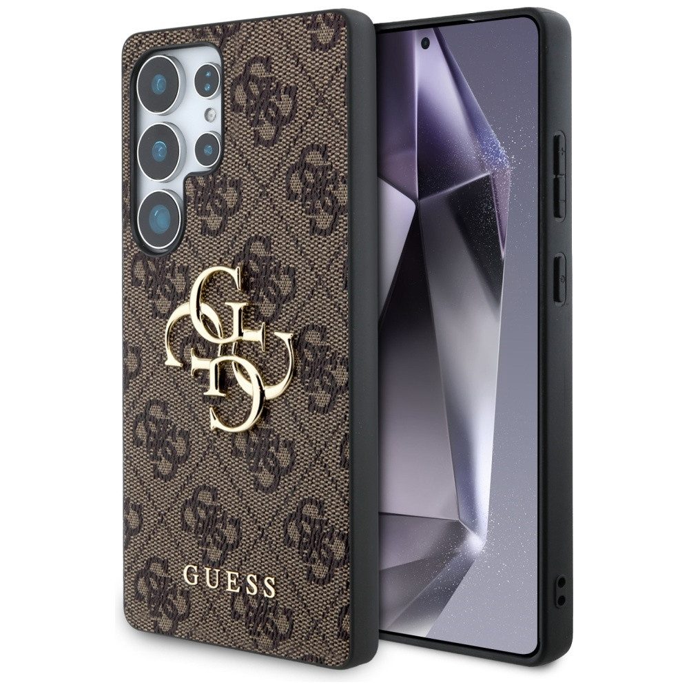 Guess Handyhülle Galaxy S25 Ultra Kunstleder braun Logo goldfarben 6,9 Zoll, Kantenschutz