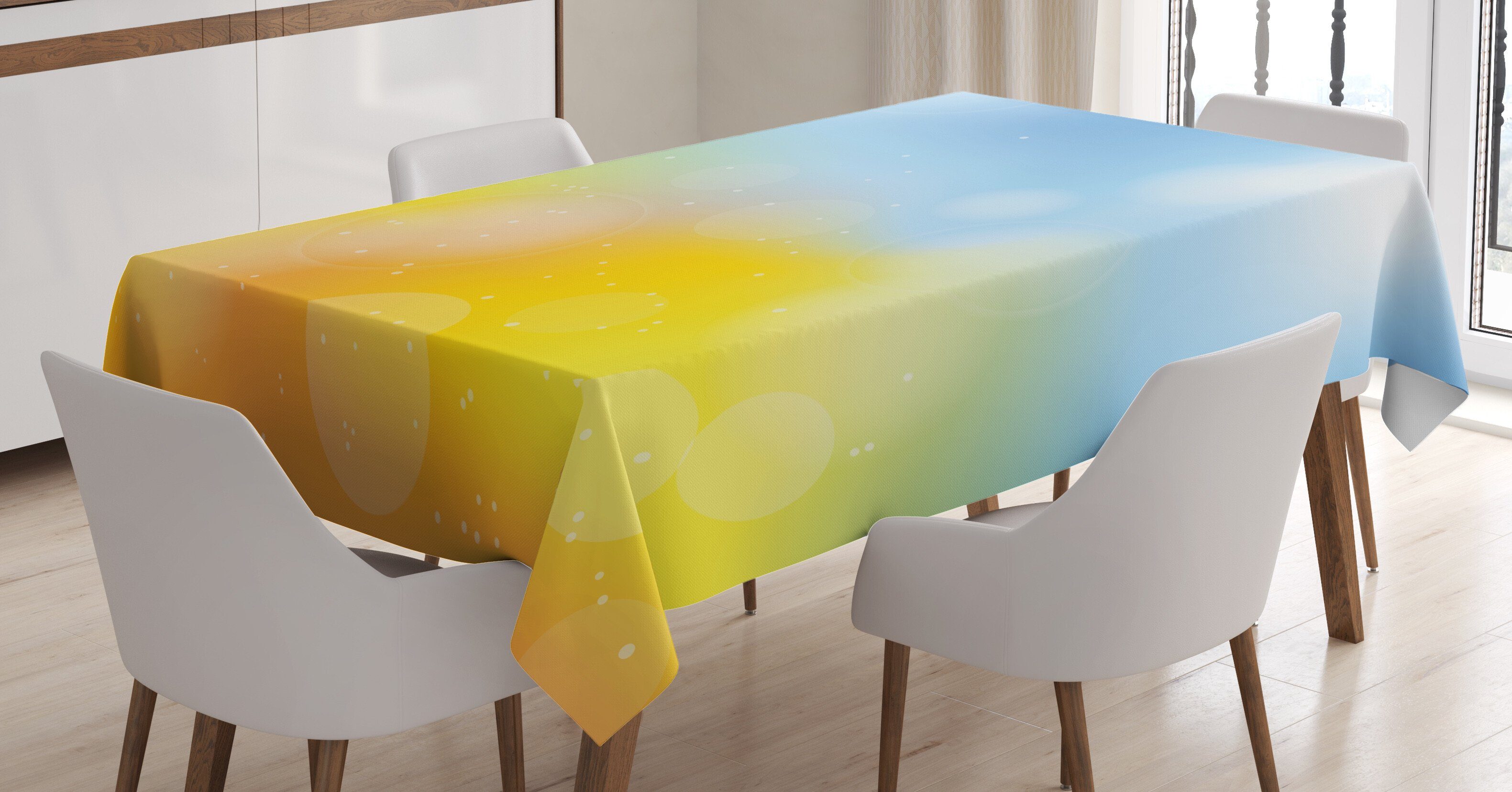 Abakuhaus Tischdecke Farbfest Bereich Für Gelb geeignet Außen den und Herbst-Rahmen Waschbar Farben, Klare Blau