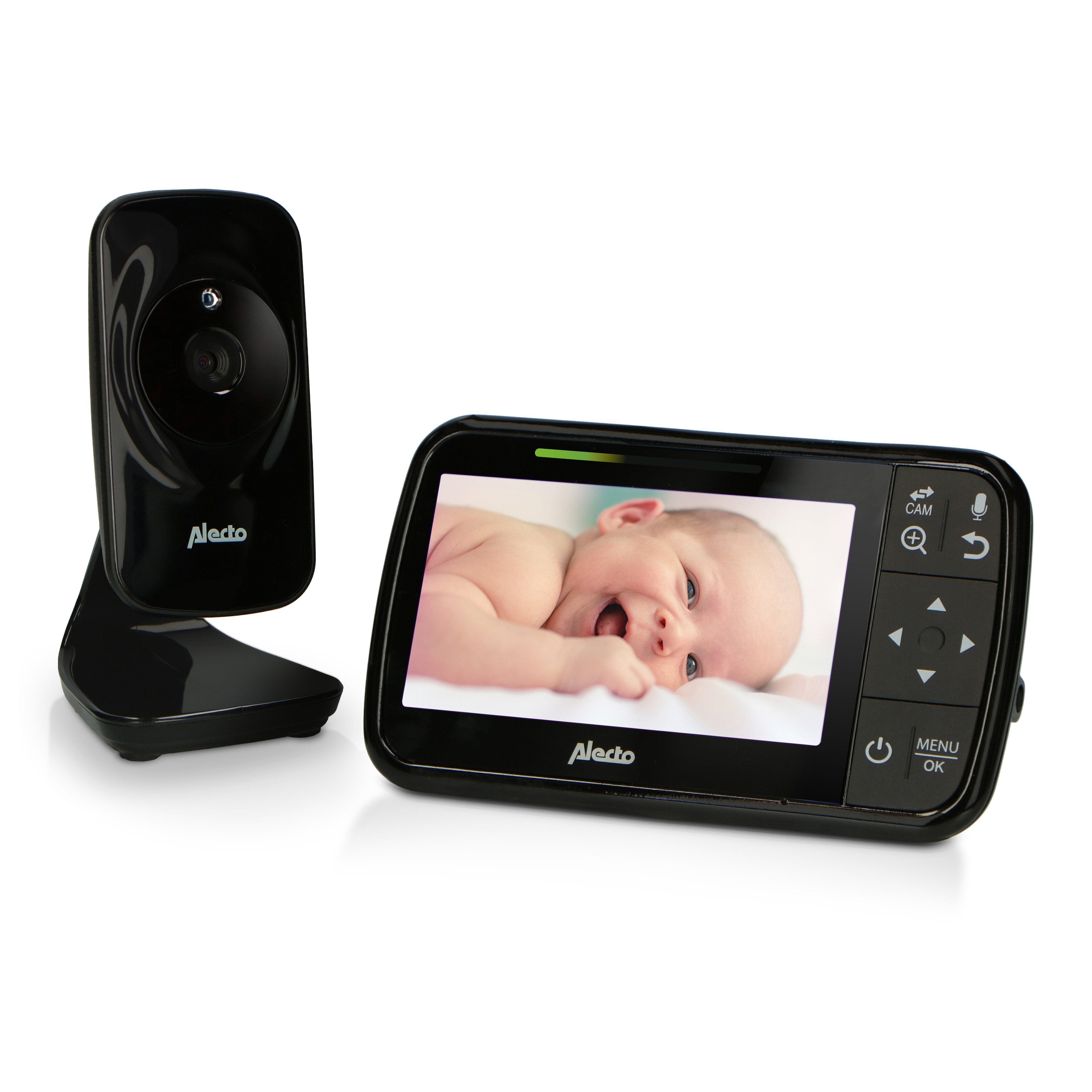 Alecto Video-Babyphone DVM149, 1-tlg., Babyphone mit Kamera und 4.3"-Farbdisplay Schwarz