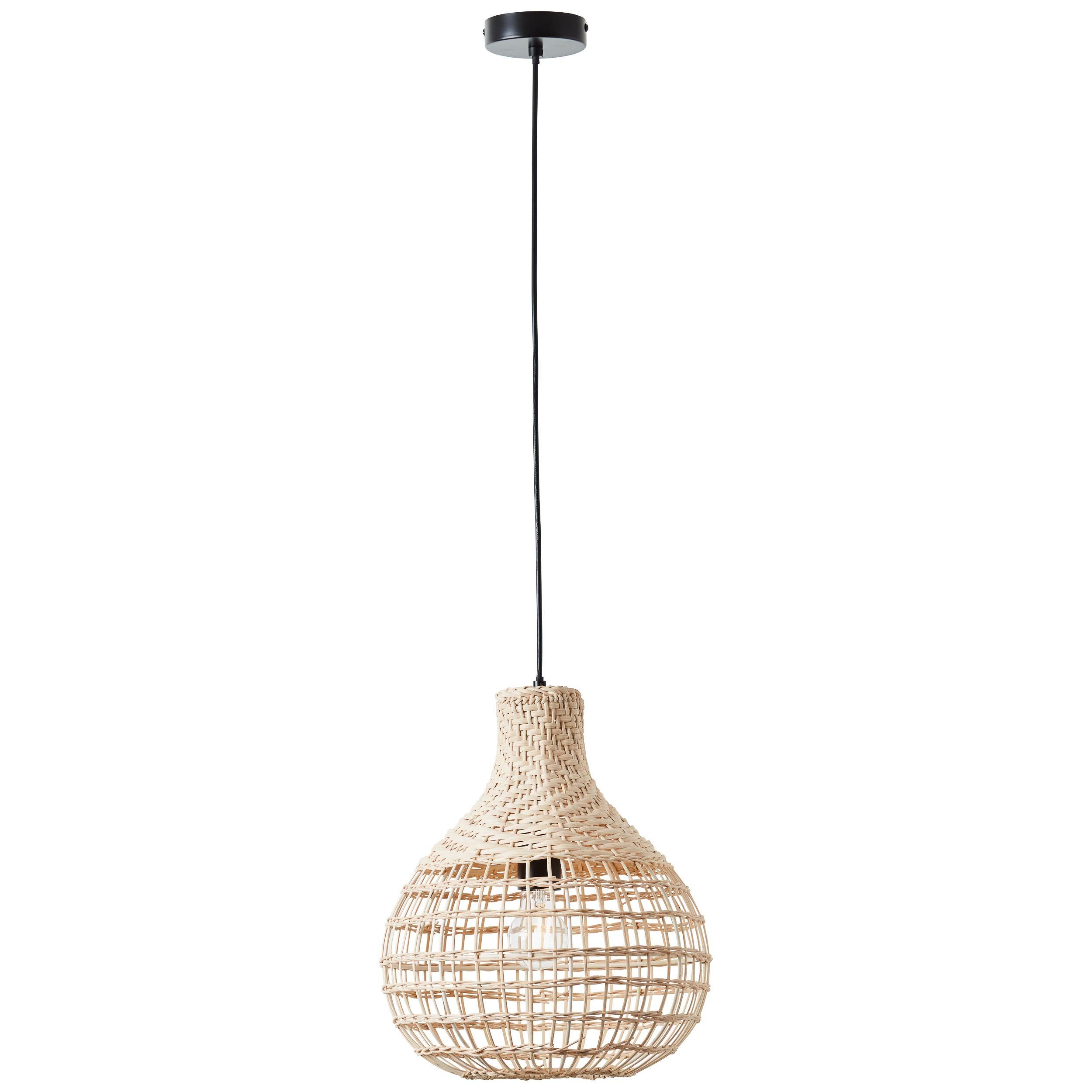Brilliant Pendelleuchte Southsea, ohne Leuchtmittel, Hängelampe 33cm natur/schwarz