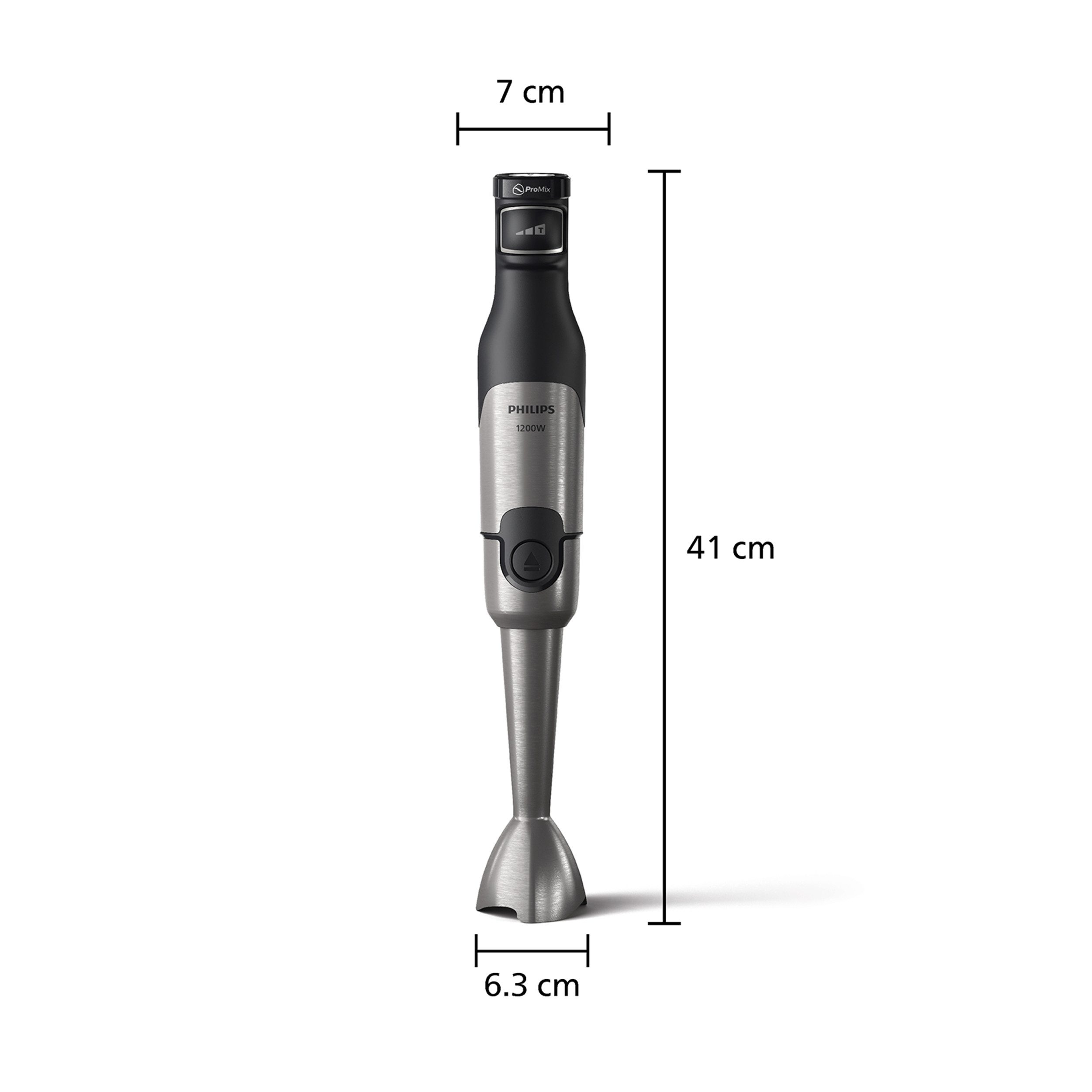 Philips Stabmixer HR2682/00 5000 Series, mit ProMix-Technologie, 1200 W, Becher und Schneebesenaufsatz; Edelstahl/Schwarz