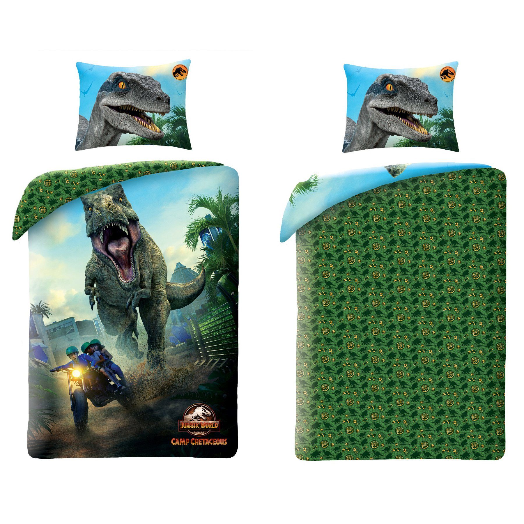 Bettwäsche Jurassic World Camp Cretaceous Mikrofaser Bettwäsche Set, Jurassic World, 2 teilig, 135-140 x 200 Deckenbezug -60x70cm Kissenbezug