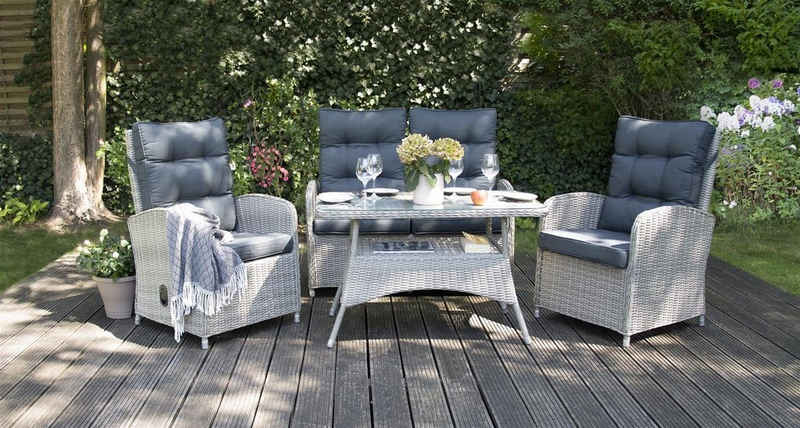 bellavista - Home&Garden® Garten-Essgruppe bellavista Aluminium Lounge Monte Carlo, (Set, 8-tlg)
