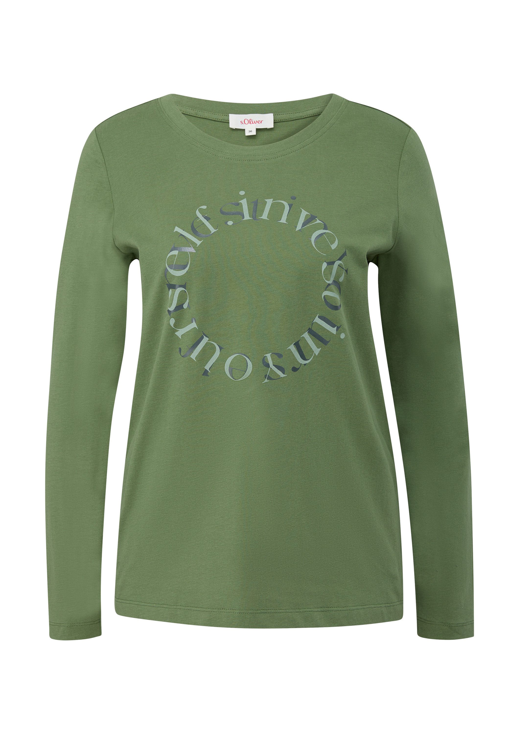 s.Oliver Langarmshirt T-Shirt Longsleeve mit Statement-Print günstig online kaufen