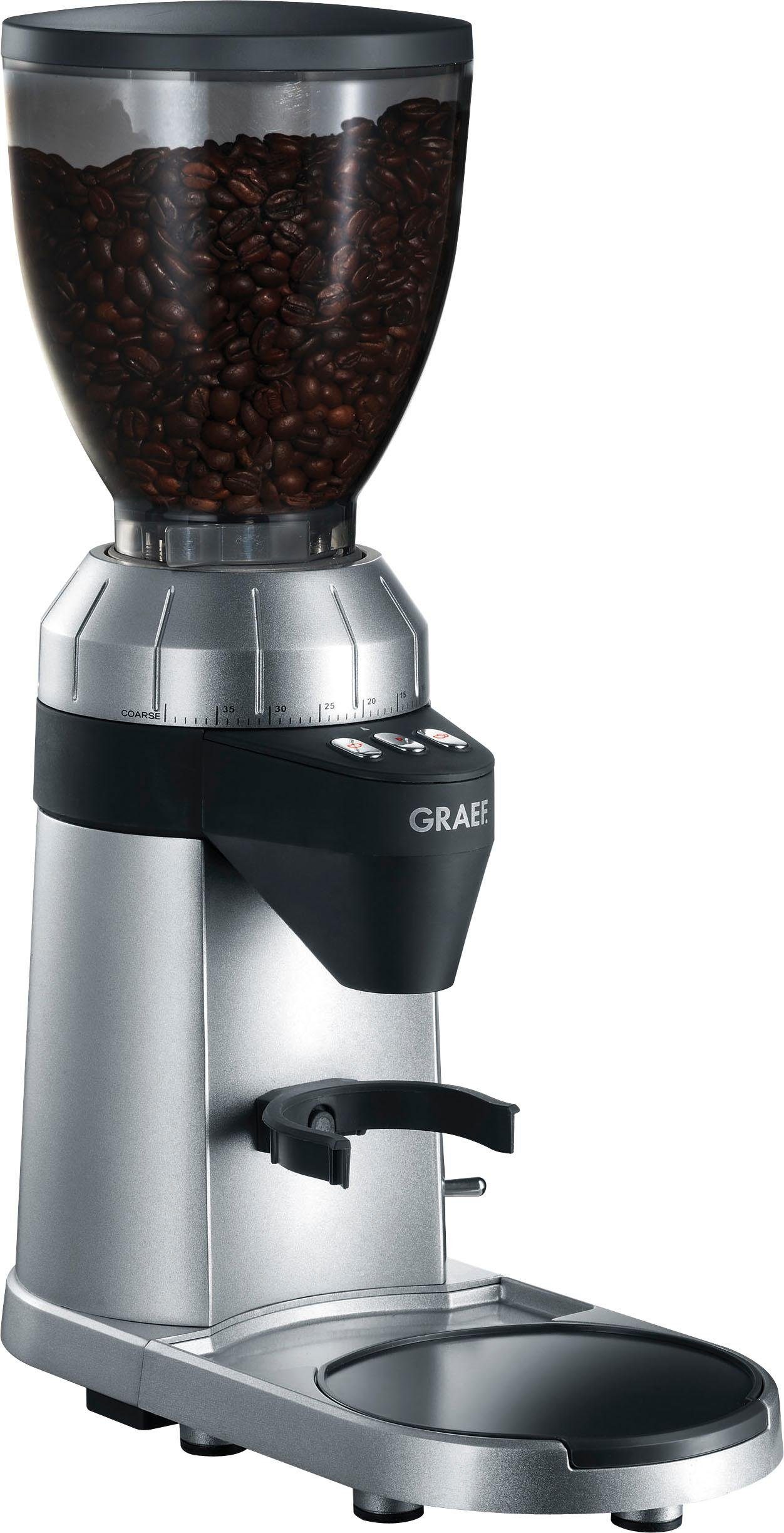 Graef Kaffeemühle Kaffeemühle CM 900, 128 W, Kegelmahlwerk, 350 g Bohnenbehälter, mit automatischer Dosierung, Aluminium Schaufelrad