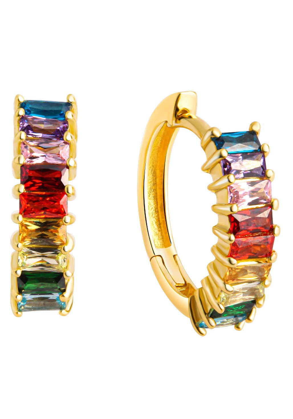 Firetti Paar Creolen Schmuck Geschenk Silber 925 multi, mit Zirkonia (synth)