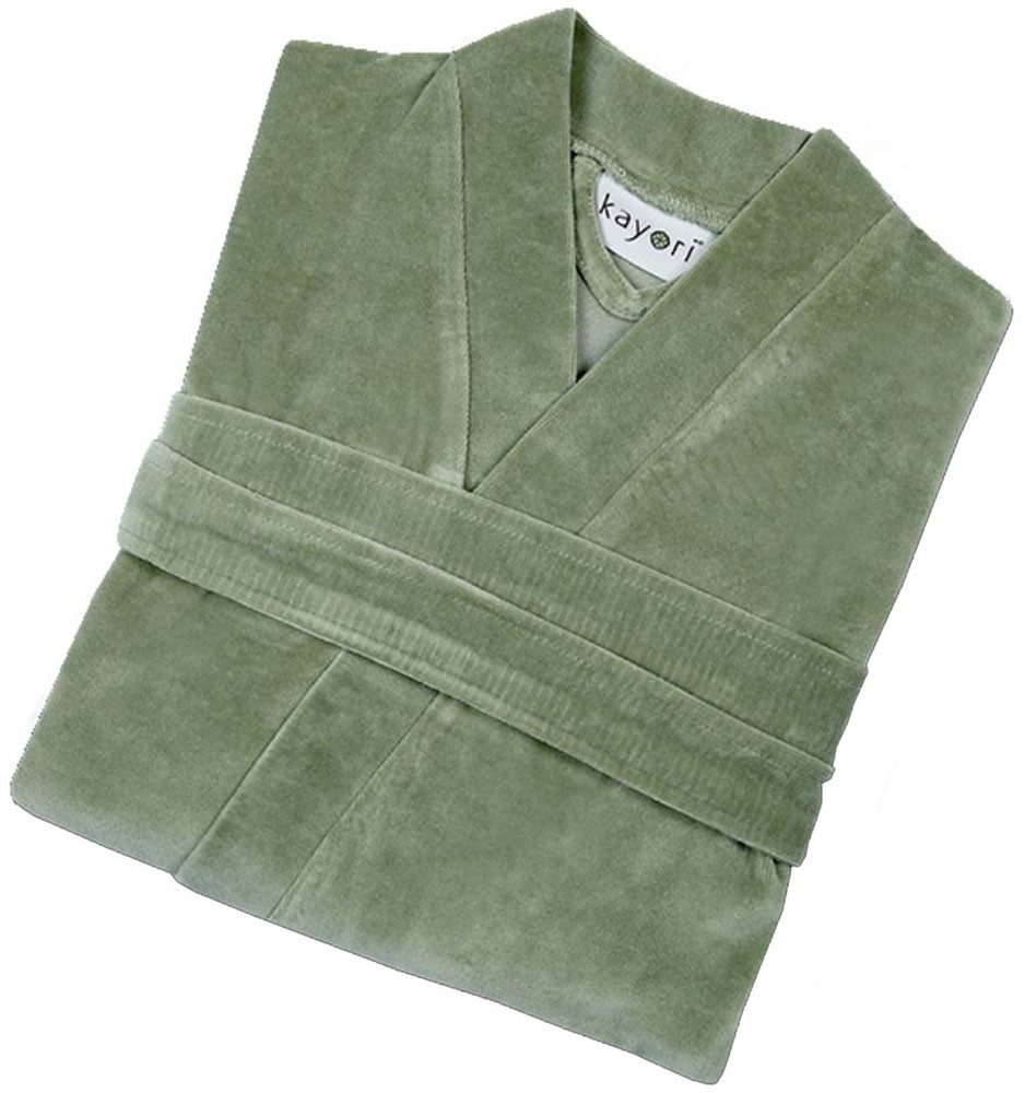 Kayori Unisex-Bademantel Mori, Kurzform, Baumwolle, Gürtel, samtig weich günstig online kaufen