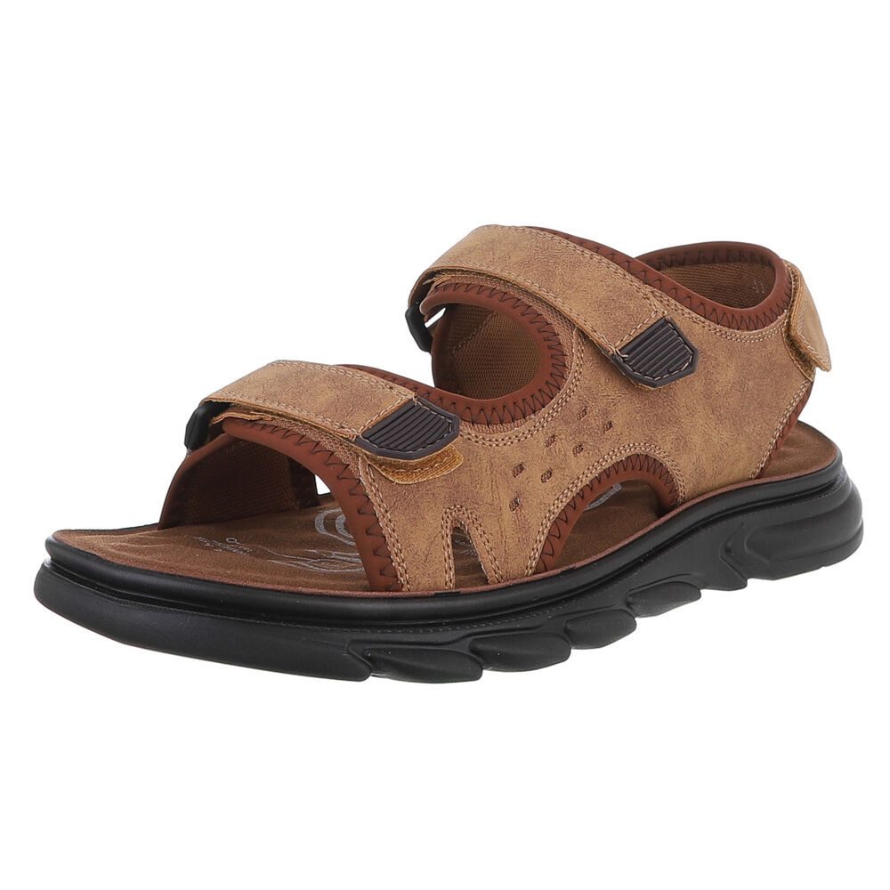 Coolwalk Bequeme Herrensandalen mit Klettverschluss für den Sommer Sandale (89543987) Flach Sandalen in Camel
