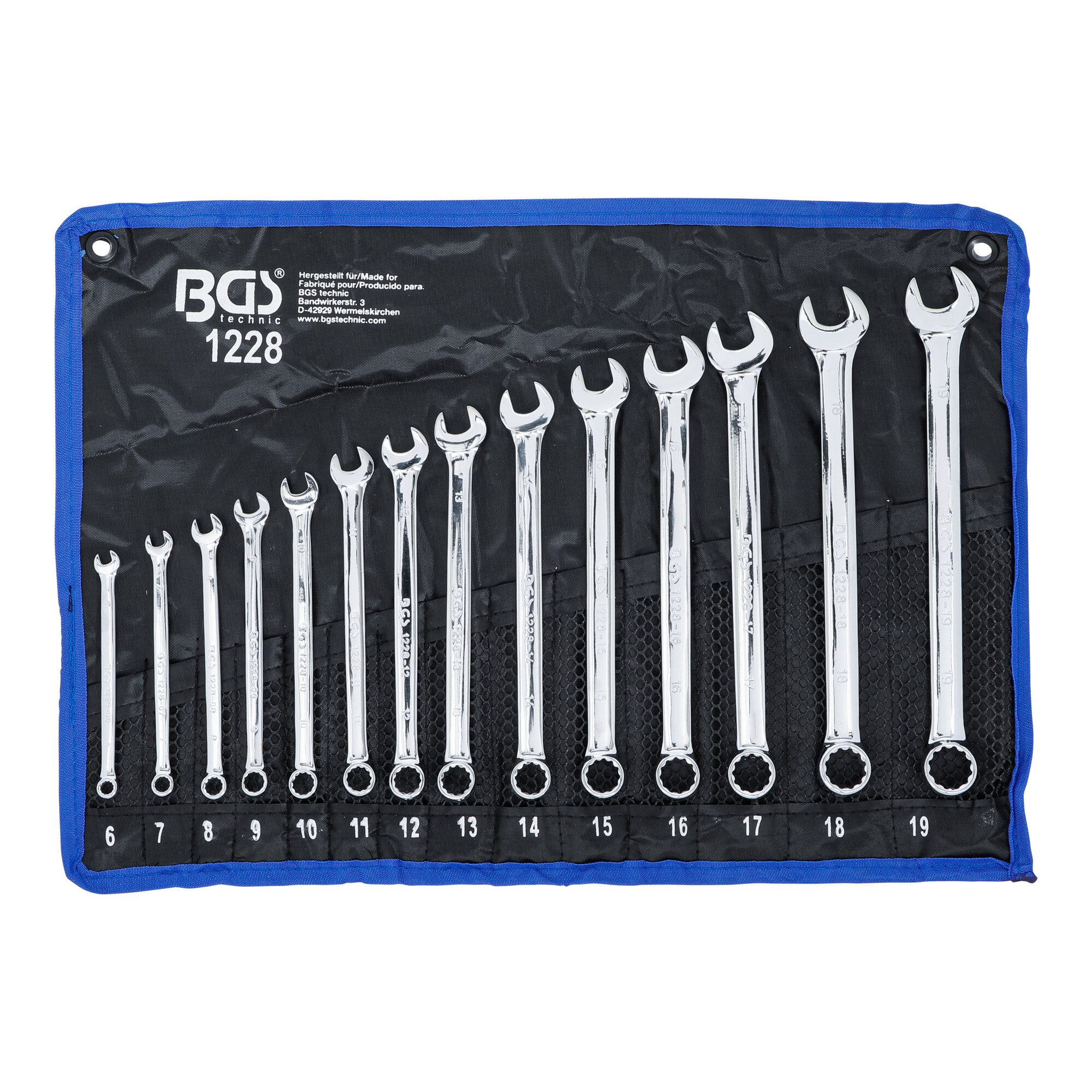 BGS technic Maulschlüssel BGS Maul-Ringschlüssel-Satz extra lang SW 6 - 19 mm 14-tlg.