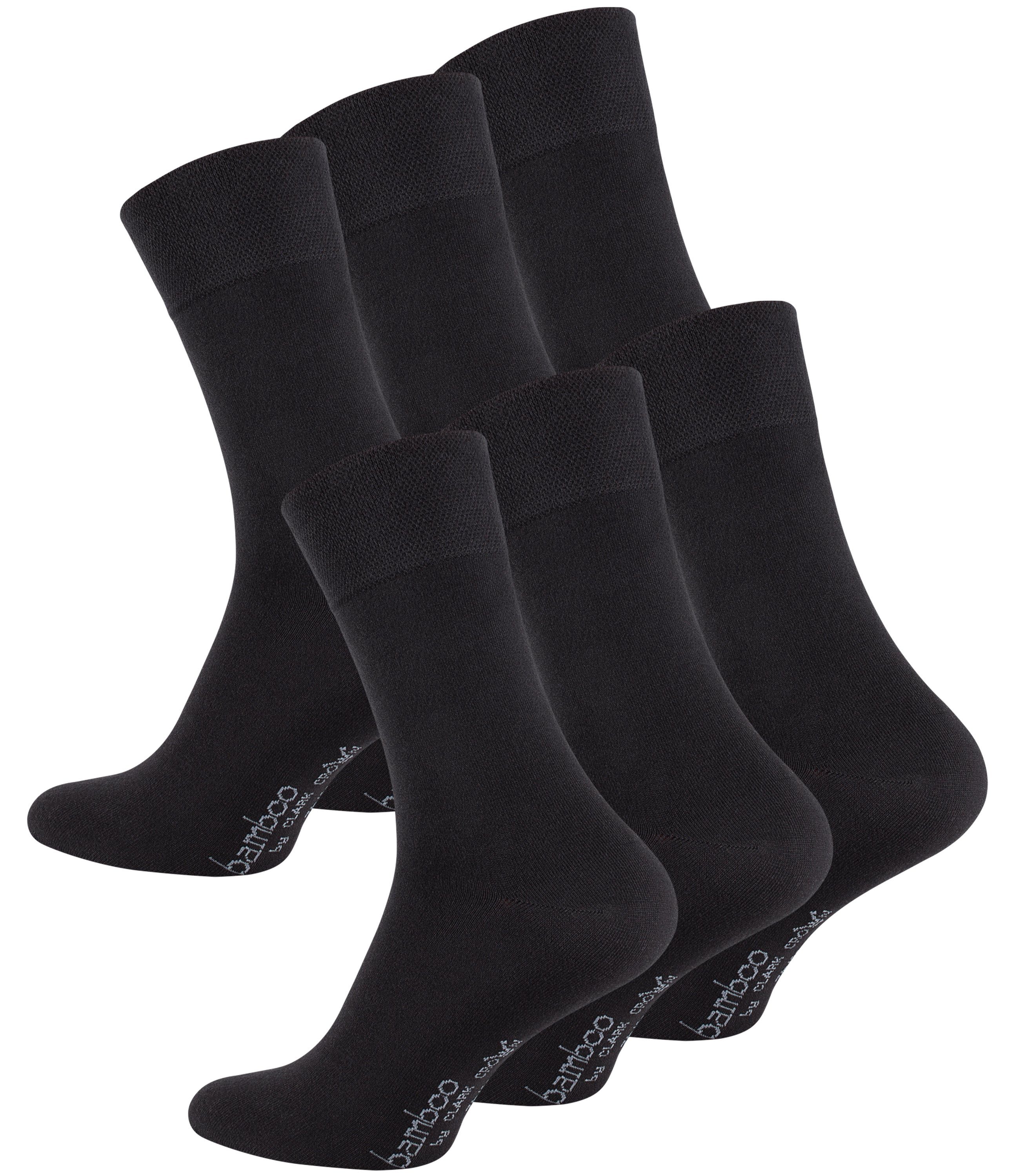 Clark Crown® Socken (6-Paar) weich und atmungsaktiv durch Viskose Schwarz