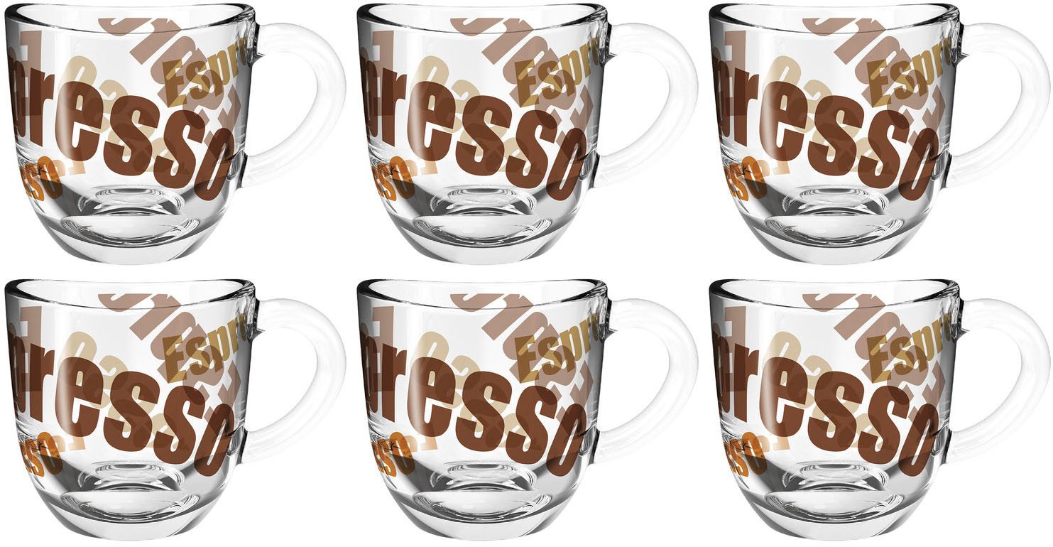 LEONARDO Espressotasse NAPOLI, 6-tlg., Glas, 80 ml, 6-teilig