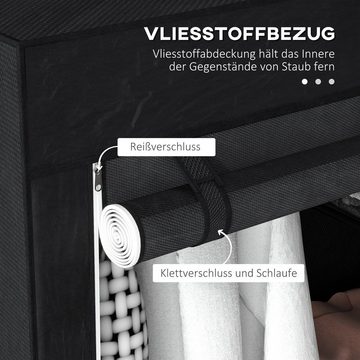 HOMCOM Stoffschrank Klappbarer Kleiderschrank Faltbare Garderobe in Vlies-Optik (Kleiderständer, 1-St., Faltschrank) Klettverschluss am Türvorhang