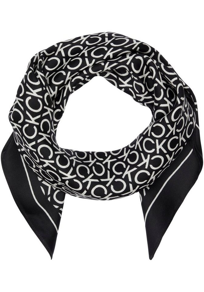 Calvin Klein Seidentuch SILK MONOGRAM BANDANA 70X70