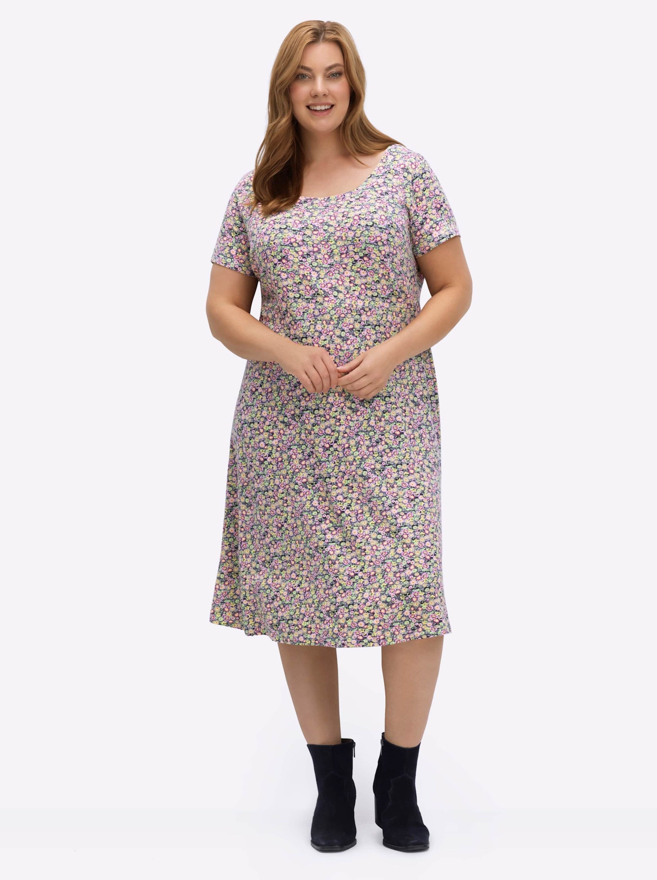 Jerseykleid Jersey-Kleid Kurzarm