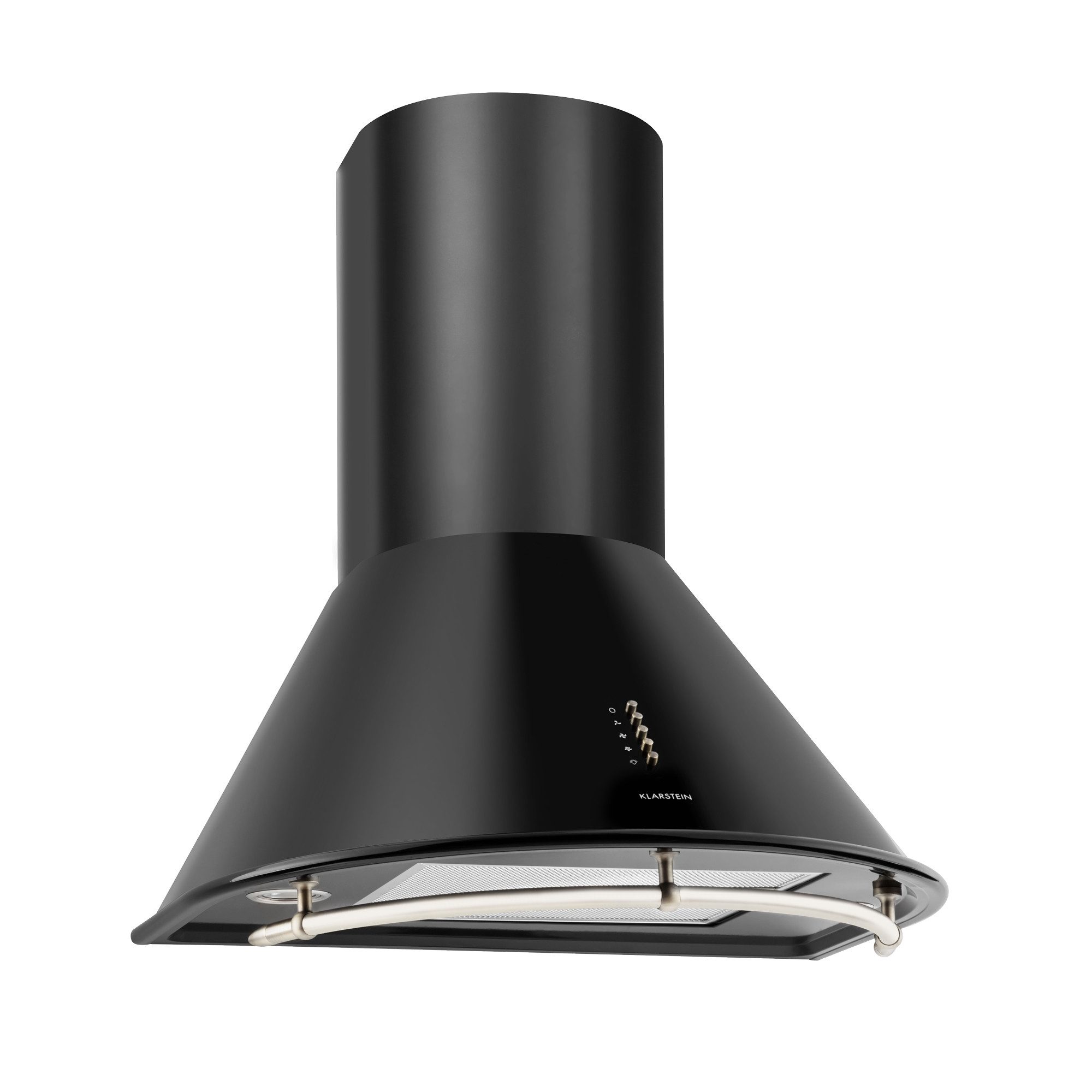 Klarstein Deckenhaube Noir Noir, Retro-Dunstabzugshaube 60cm 490 m³/h LED-Leuchten